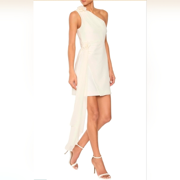 Likely Dresses & Skirts - White Draped Wrap Mini Dress